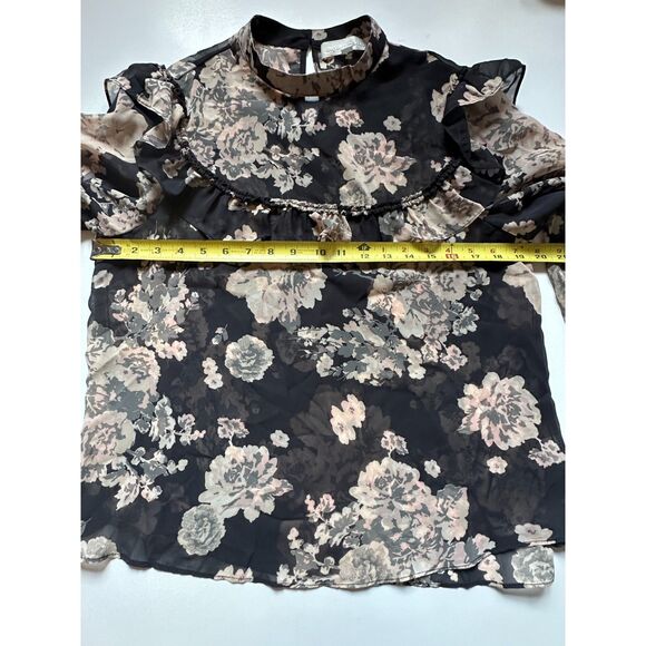 Adyson Parker Shear Floral Peasant Ruffle Blouse M - Picture 9 of 11
